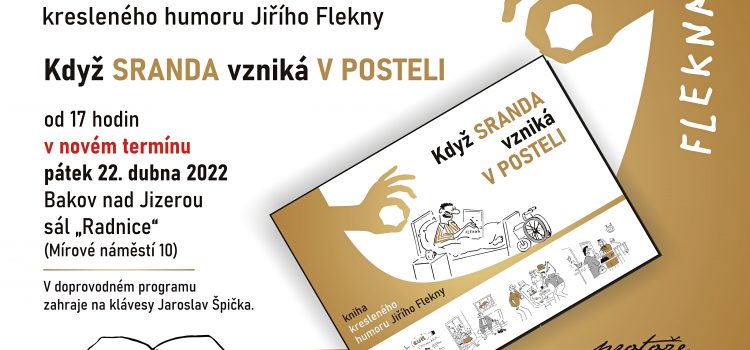 Pozvánka na křest knihy kresleného humoru Jiřího Flekny